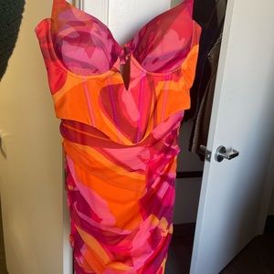 Oh Polly Pink Corset Mini Dress